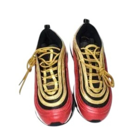Nike Air Max 97 University Red/ Metallic Gold Sequin Sz 9 Women - Picture 3 of 13